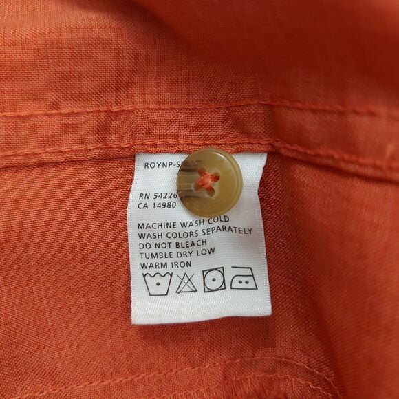 Royal Robbins Shirt Mens Medium Orange Button Up Short Sleeve Breathable Outdoor - Picture 12 of 12